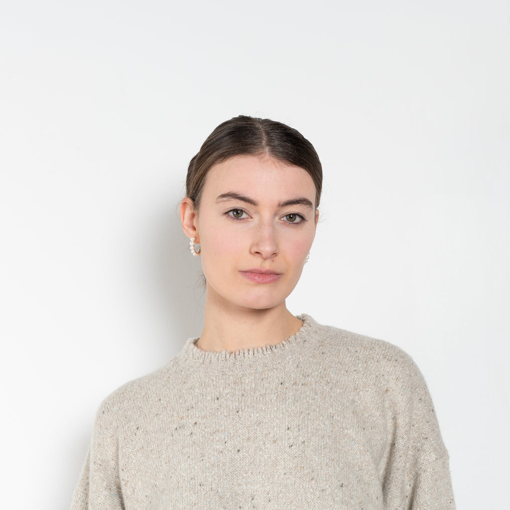 The Crewneck Sweater by 6397 is a relaxed sweater in&nbsp;an almost silk-like soft speckled wool