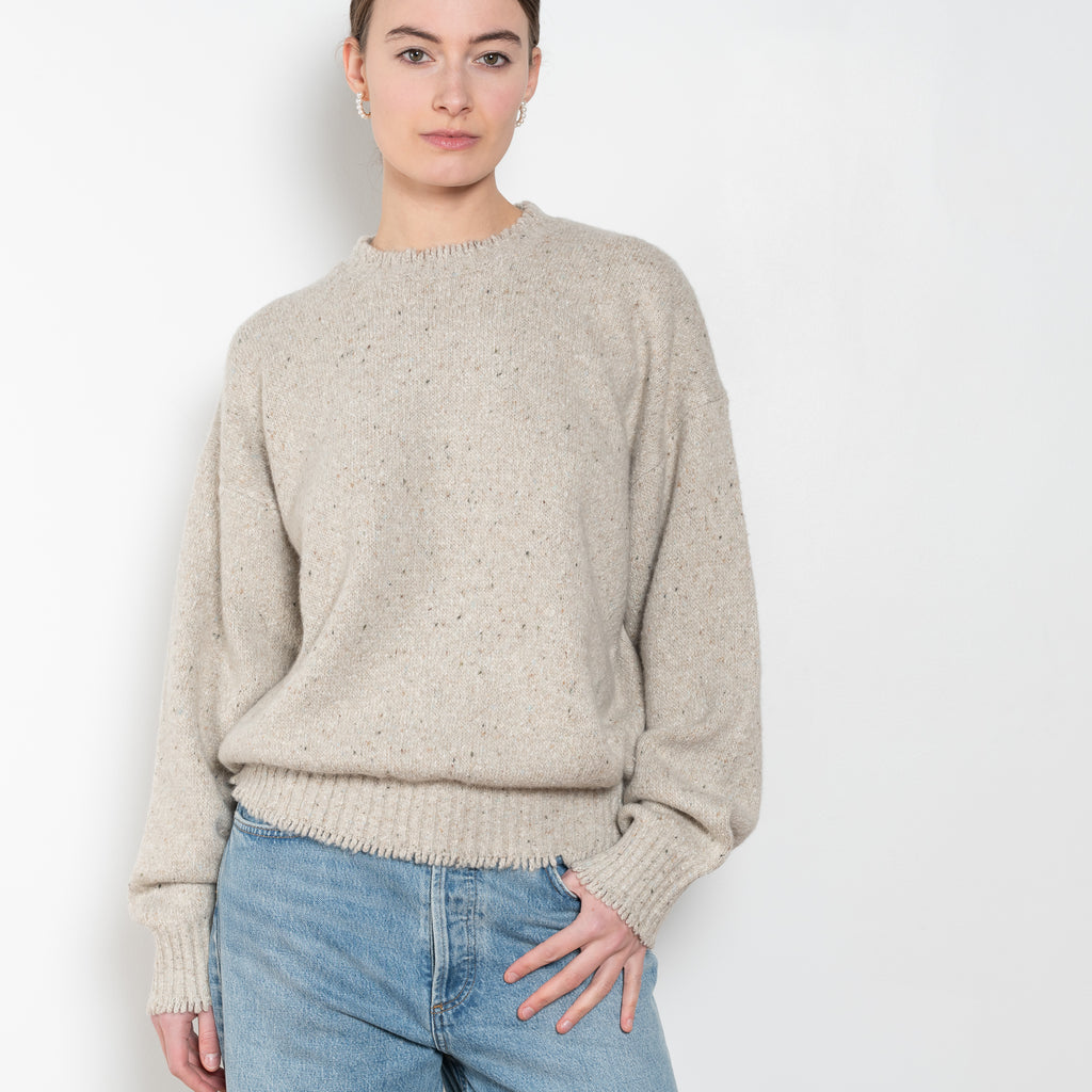 The Crewneck Sweater by 6397 is a relaxed sweater in&nbsp;an almost silk-like soft speckled wool