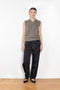 The High V-Vest by 6397 is a sleeveless vest in an almost silk-like soft speckled wool