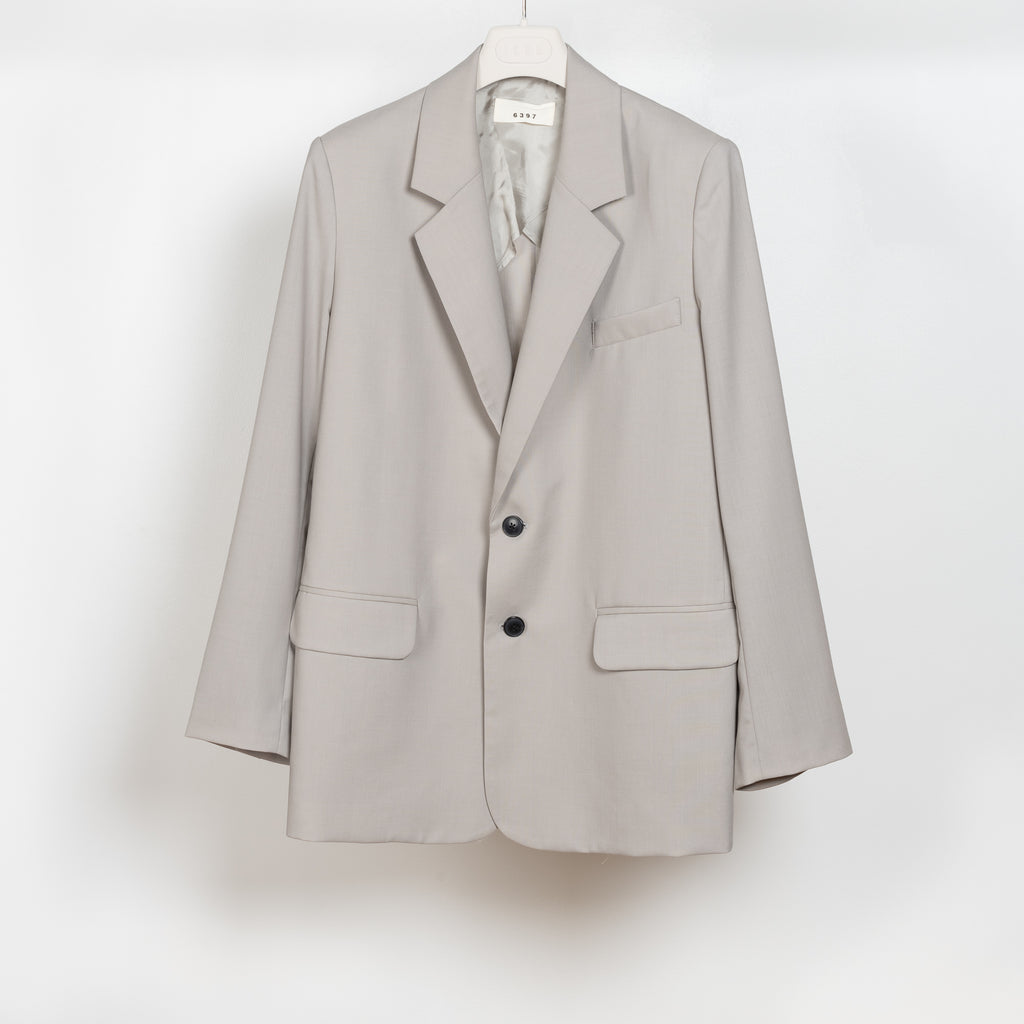 The New Mens Blazer by 6397 is a refined loose blazer in a summer lightweight wool