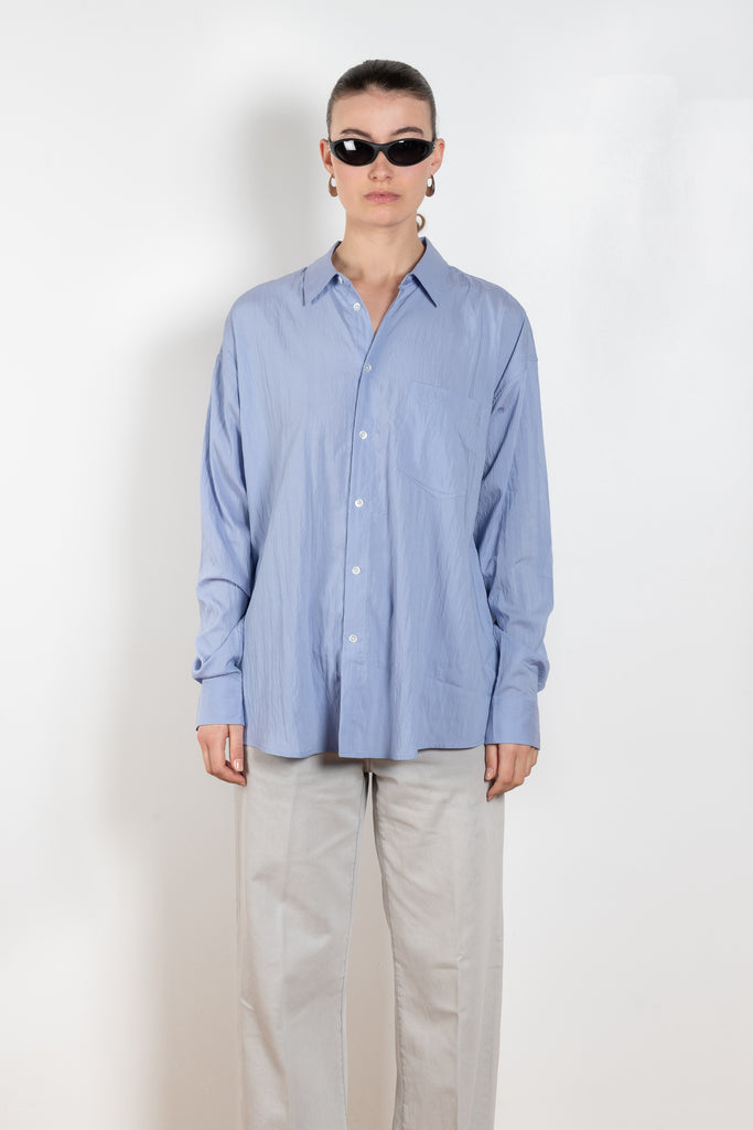 The New Uniform Shirt by 6397 is a signature oversized shirt in a fluid tencel blend