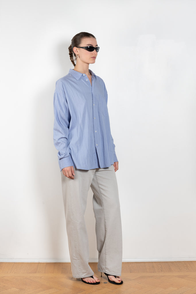 The New Uniform Shirt by 6397 is a signature oversized shirt in a fluid tencel blend