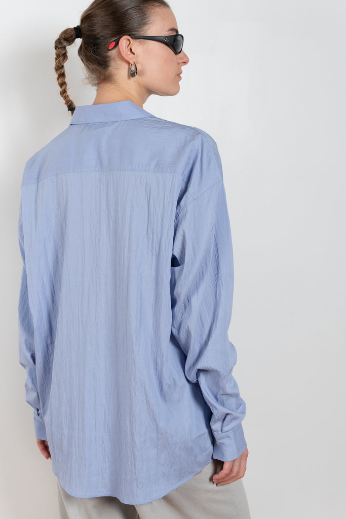 The New Uniform Shirt by 6397 is a signature oversized shirt in a fluid tencel blend