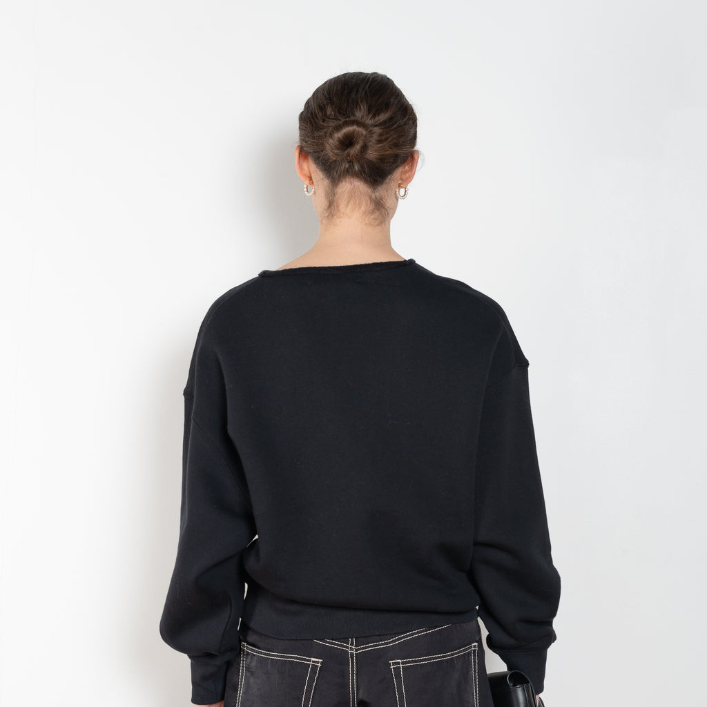 The Rolled Neck Sweatshirt by 6397 is an extremely cozy Japanese cotton/wool blend fleece sweater with a rolled neck mock neck style