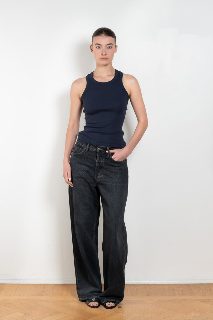 The 1981F Jeans by Acne Studios&nbsp;are cut to a loose fit with a low waist, wide leg