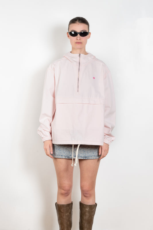 The Hooded Jacket 149 by Acne Studios has a garment-dyed finish, a micro Face logo and is completed with a zipper at the hood and drawcord at the hem