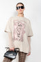 The Layered Tshirt by Acne Studios is a oversized Tee with a seasonal print and layered long sleeves in mesh