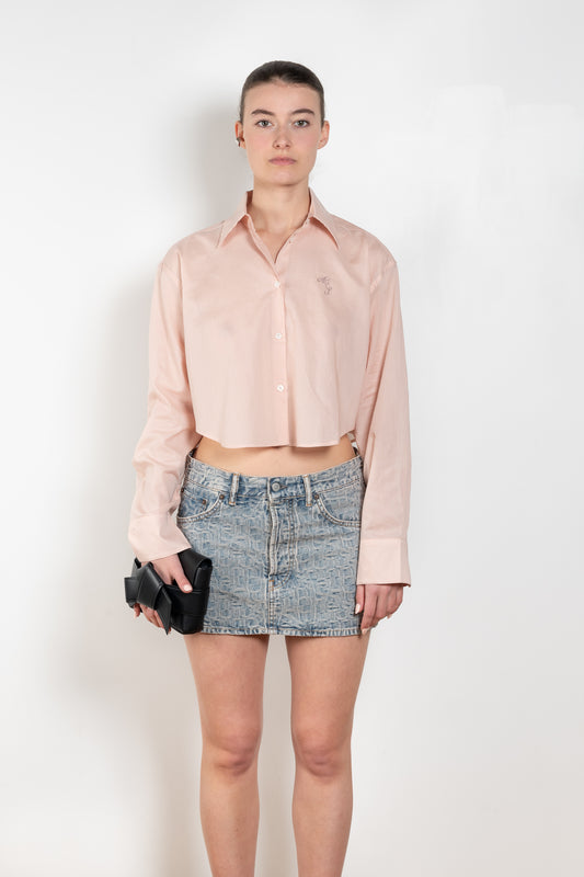 The Logo Crop Shirt 1077 by Acne Studios is a cropped shirt with a logo embroidery