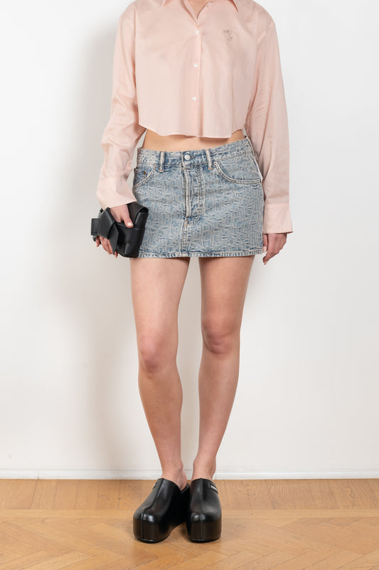 The Monogram Mini Skirt 643 by Acne Studios is cut to a regular fit with a straight shape, low waist and mini length