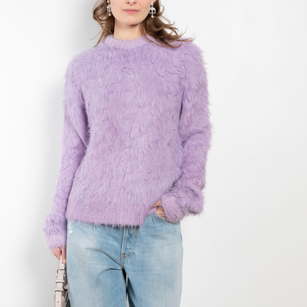 The Textured Jumper by Acne Studios is a crew neck jumper features a brushed hairy texture