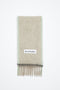 The Wool Mohair Scarf by Acne Studios Fringe is crafted from a rich wool mohair blend, detailed with an Acne Studios embroidered logo label and weaved contrast framing