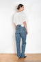 The Kelly Jeans by AGOLDE is a mid waist full length jeans with a straight leg and a flattering square cut top block