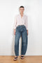 The Luna Jeans by Agolde is a high waisted jeans with an inserted piece detailing the outseam for added volume and a bow shaped leg