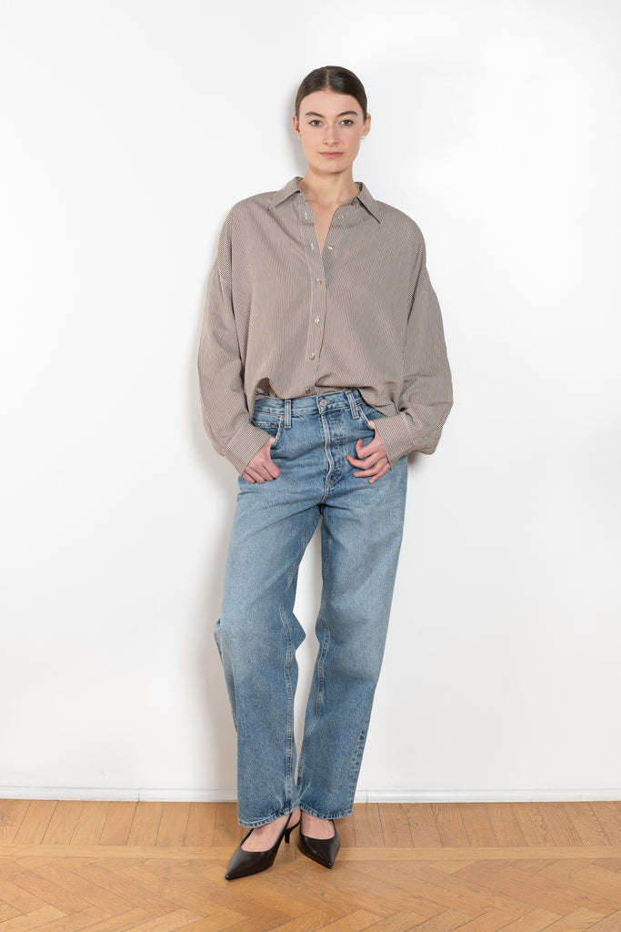 The Roux Shirt Agolde is made from an airy cotton-poplin and billowy sleeves that complement the oversized fit