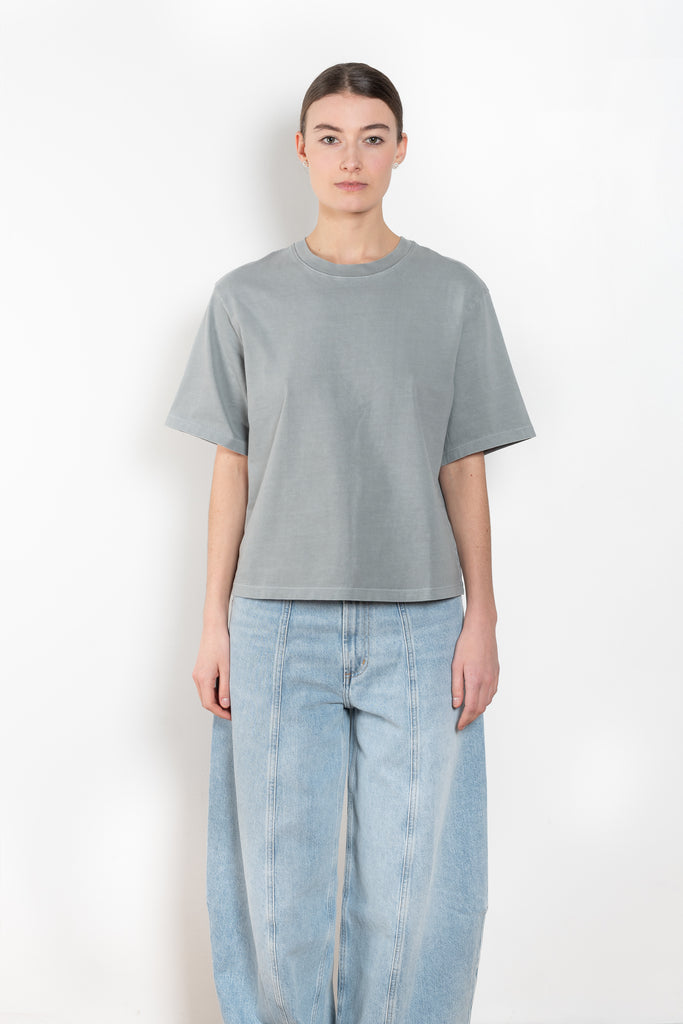 The Sulma Tee by Agolde is a structured cotton tee with dropped shoulders