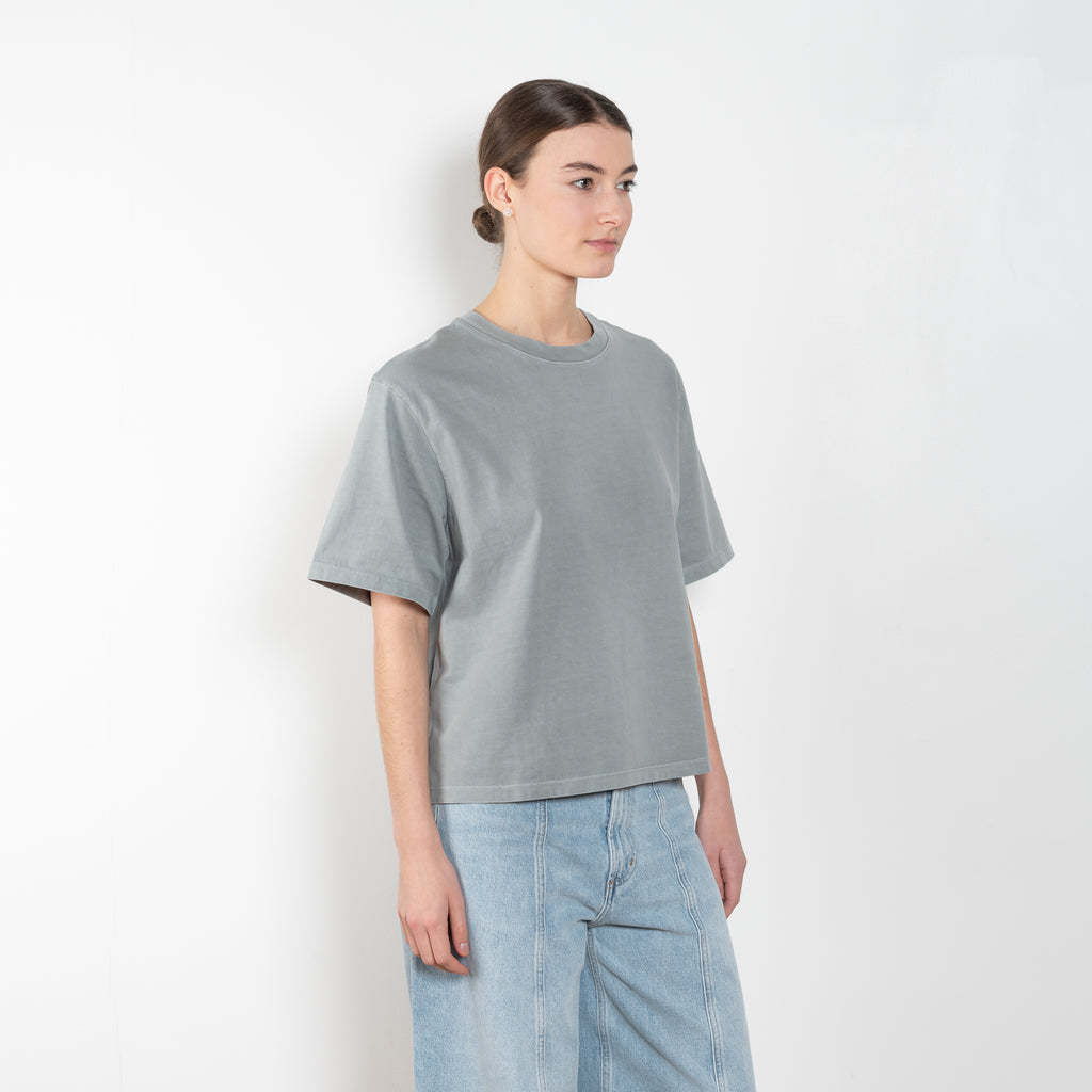 The Sulma Tee by Agolde is a structured cotton tee with dropped shoulders