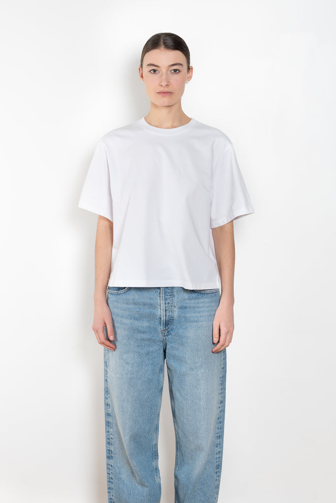 The Sulma Tee by Agolde is a structured cotton tee with dropped shoulders