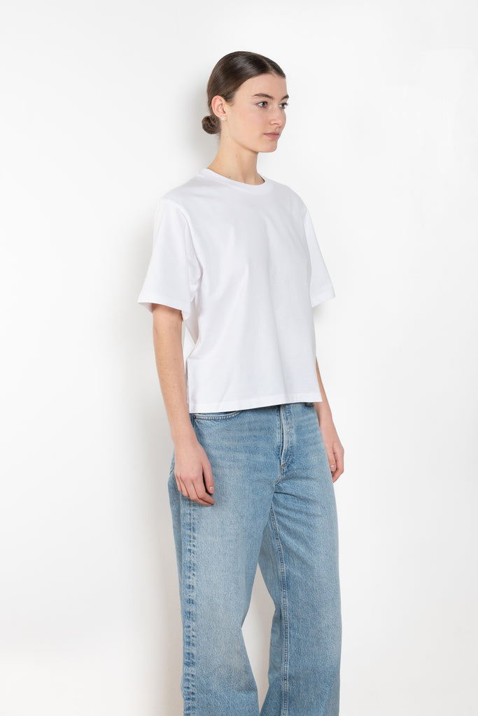 The Sulma Tee by Agolde is a structured cotton tee with dropped shoulders