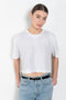 The Anya Tee by Agolde features an easy boxy fit, a slightly cropped body hitting right at the waist