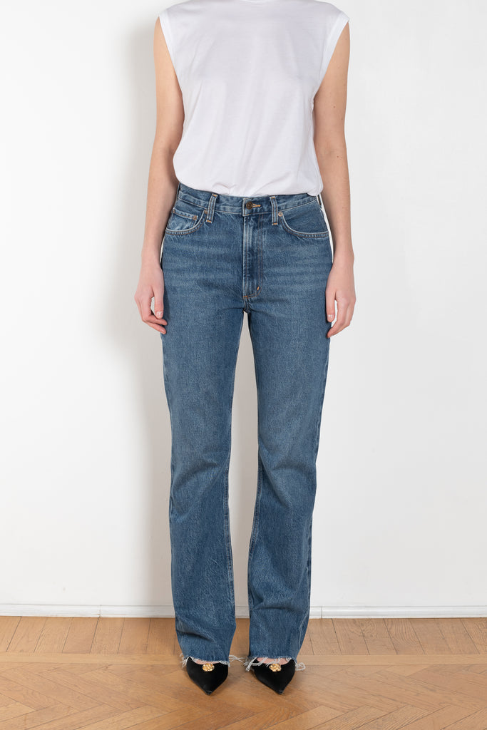 The Leena Jeans by AGOLDE is a high-rise baby flare jean with a modern vintage feel and fit