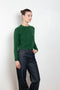 The Mini Mila Sweater by Alexandra Golovanoff is a signature round neck sweater with a shorter cut for a fitted look