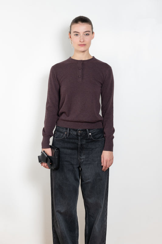 The Paul Henley by Alexandra Golovanoff is a lightweight cashmere sweater with a henley collar