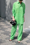 The Organdy Pants by Auralee is a very fine and lightweight trouser in a bright green sheer cotton voile