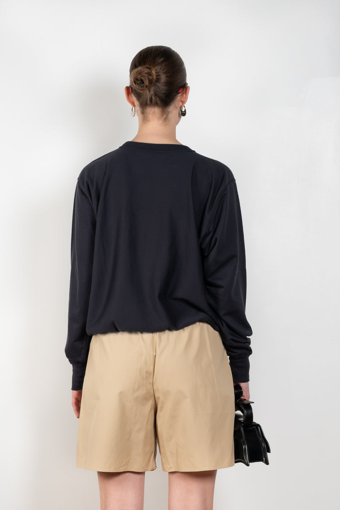 The Sweat Pullover by Auralee is a relaxed lightweight sweater with long sleeves in a fine high quality cotton jearsey