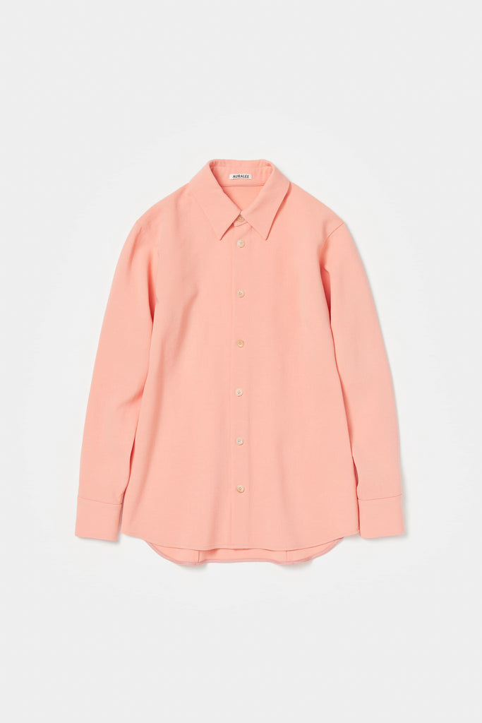 The Tense Wool Shirt by Auralee is a fitted button up shirt in a double-woven fabric