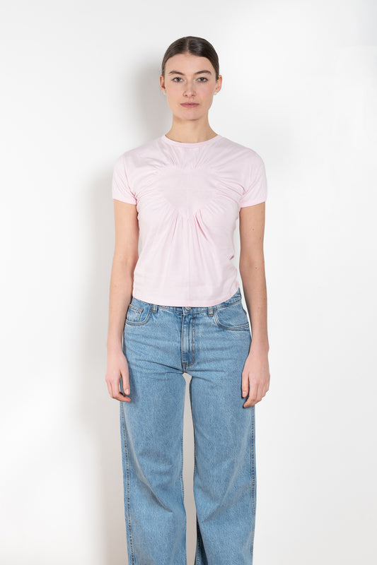 The Gathered Heart Tshirt by Coperni is a fitted Tshirt with a gathered heart detail