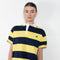 The Striped Polo Top by Coperni is a relaxed polo Tee with a big horizontal stripes