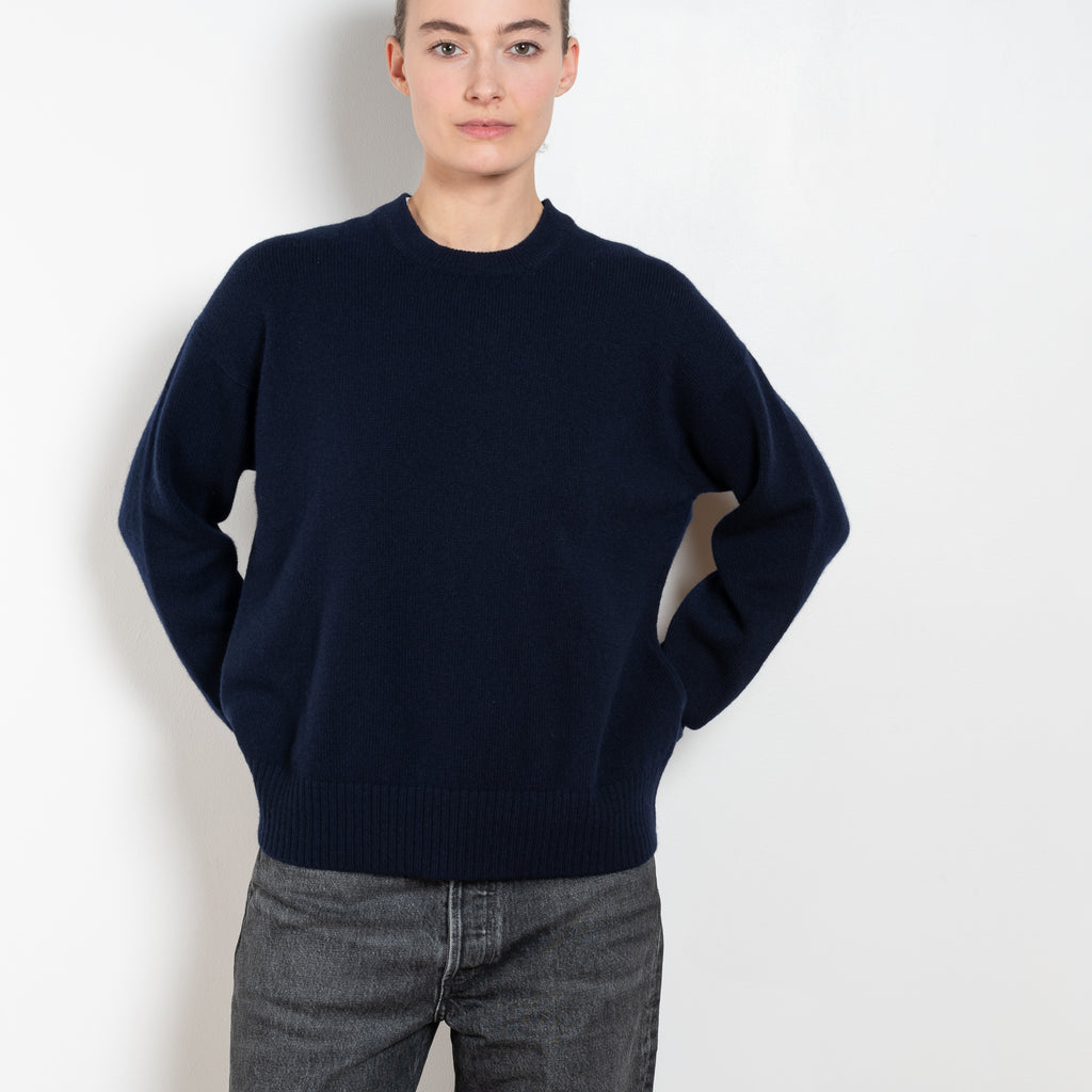 The Innes Slouch Crewneck by &DAUGHTER is crafted from softest, Scottish-spun geelong lambswool