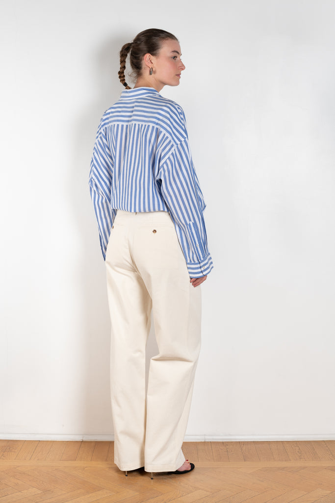 The Flat Front Chino by Denimist is a relaxed trouser with a wide leg