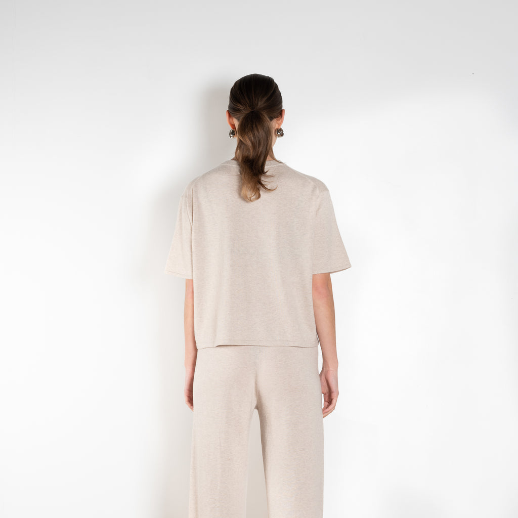 The Aina Trouser by Lisa Yang is a fine knit cashmere trouser with a long relaxed leg