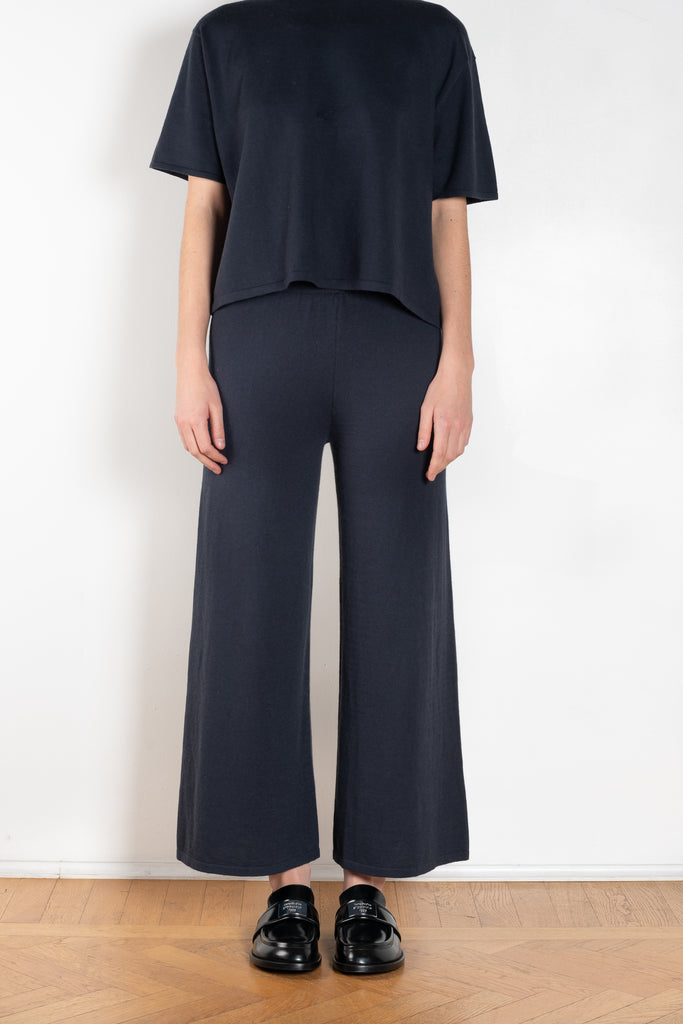 The Alvi Trouser by Lisa Yang is a fine knit cashmere trouser with a cropped relaxed leg