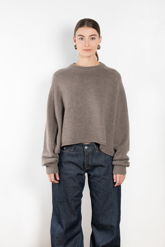 The Karine Sweater by Lisa Yang is a 5 gauge cashmere plain knit with a relaxed, cropped and boxy fit