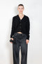 The Marionette Cardigan by Lisa Yang is a V-neck cardigan with a boxy fit in a soft textured cashmere silk blend