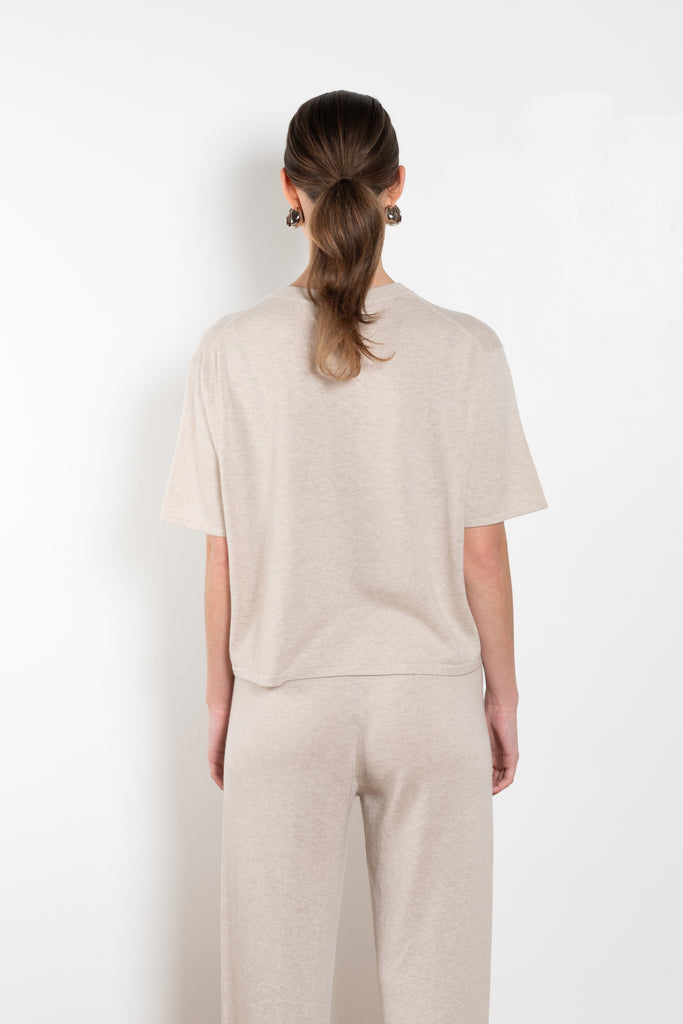 The Rubie Tee by Lisa Yang is a fine knit cashmere t-shirt with a classic round neck