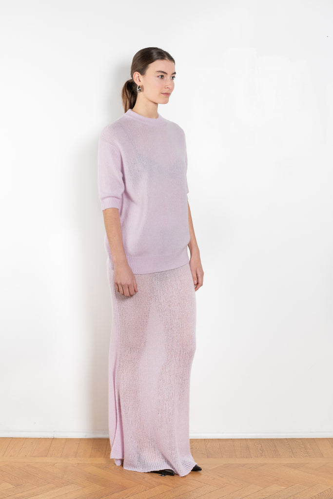 The Kelsy Skirt by Lisa Yang is a maxi skirt with an elasticated waistband in a soft textured cashmere silk blend