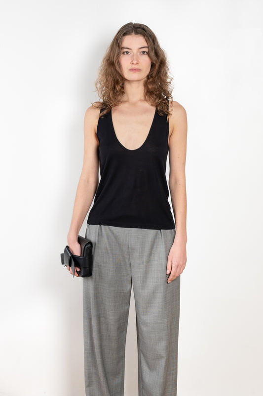 The Albia Tank Top by Loulou Studio is a straight fit top, with deep plunge neckline