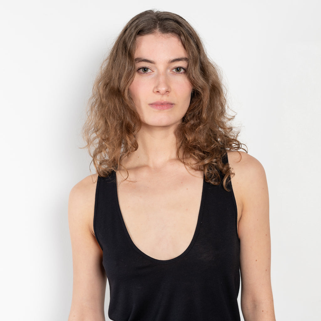 The Albia Tank Top by Loulou Studio is a straight fit top, with deep plunge neckline