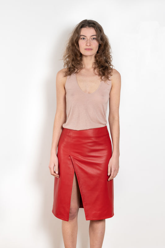 The Albia Tank Top by Loulou Studio is a straight fit top, with deep plunge neckline