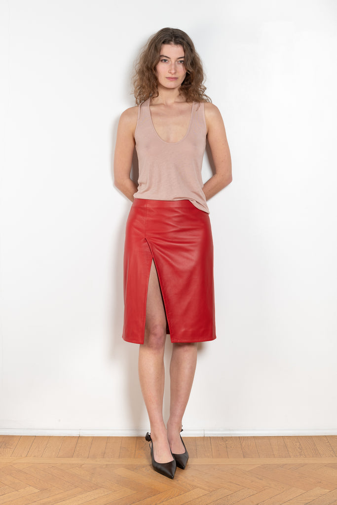 The Albia Tank Top by Loulou Studio is a straight fit top, with deep plunge neckline