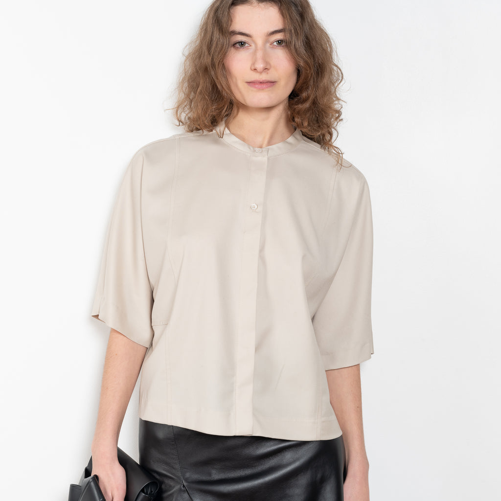 The Aylin Top by Loulou Studios a fluid top with clean minimal lines in a soft virgin wool