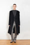 The Banie Coat by Loulou Studio is a straight coat with minimal lines and detailed with a fine leather strap