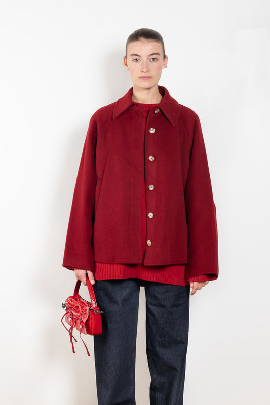 The Camila Coat by Loulou Studio has a ample fit with a back flap