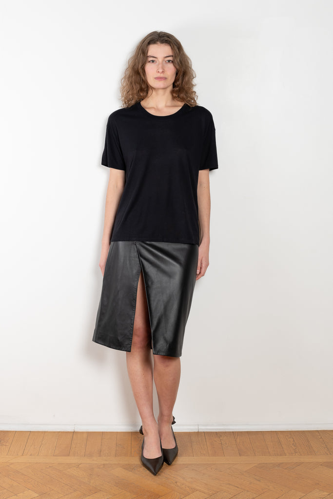 The Ezra Tee by Loulou Studio is a loose fit top, with a relaxed fit in a soft wool and viscose blend