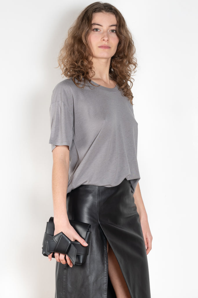 The Ezra Tee by Loulou Studio is a loose fit top, with a relaxed fit in a soft wool and viscose blend