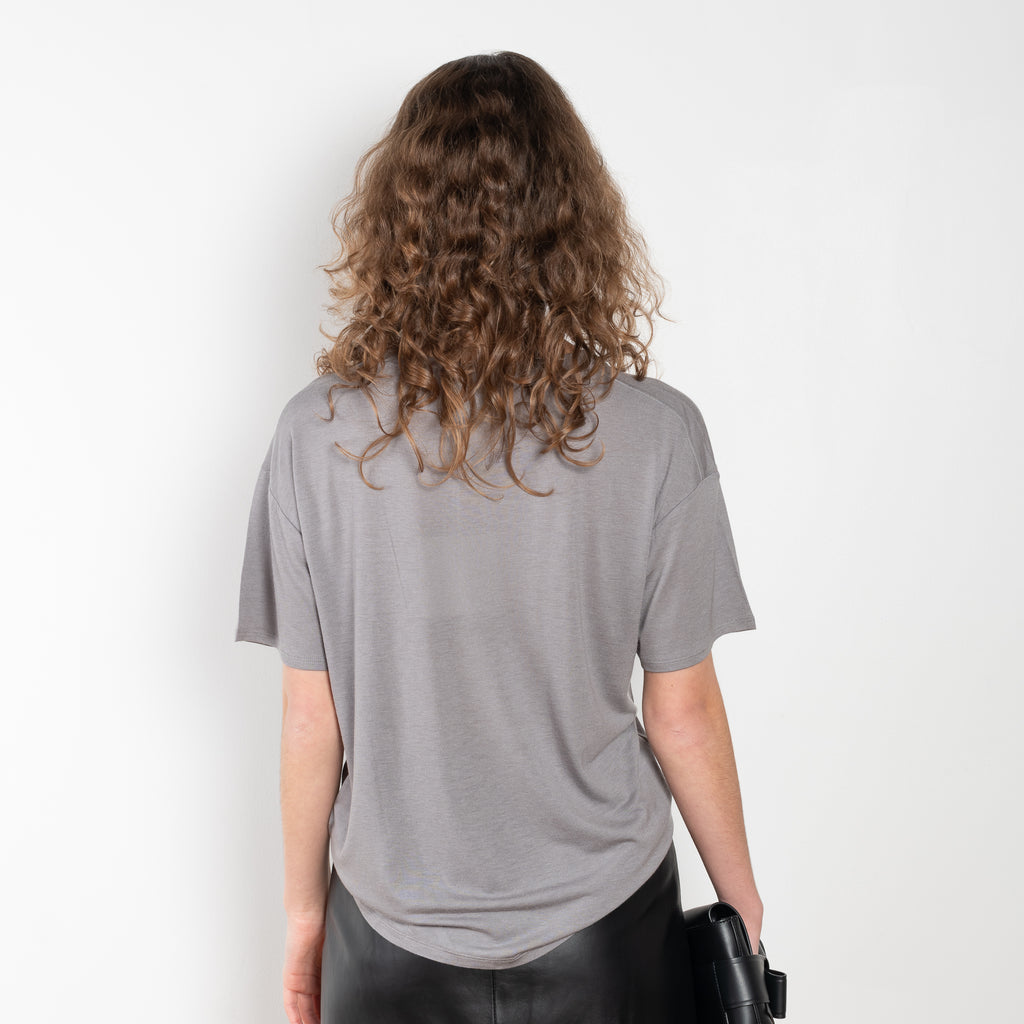 The Ezra Tee by Loulou Studio is a loose fit top, with a relaxed fit in a soft wool and viscose blend