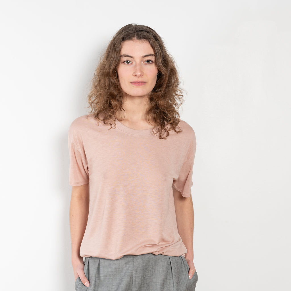 The Ezra Tee by Loulou Studio is a loose fit top, with a relaxed fit in a soft wool and viscose blend